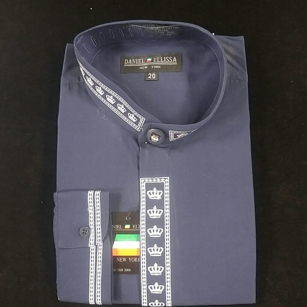 BOY'S BANDED COLLAR DRESS SHIRT. SIZE 20